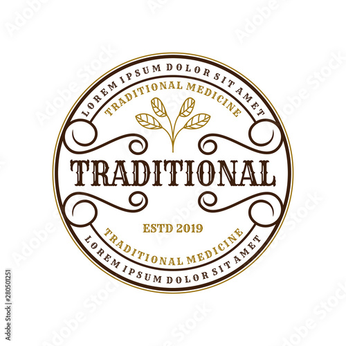 Vintage logo for traditional medicines