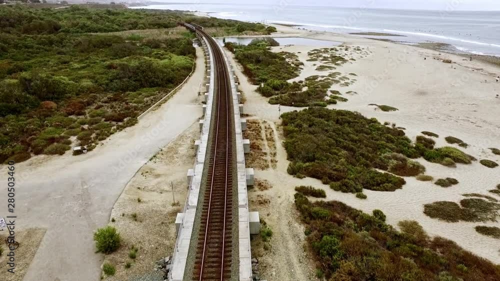 Beautiful Ocean shot with San Clemente and the Trestles train over pass. Beautiful Ocean shot with San Clemente and the Trestles train over pass.