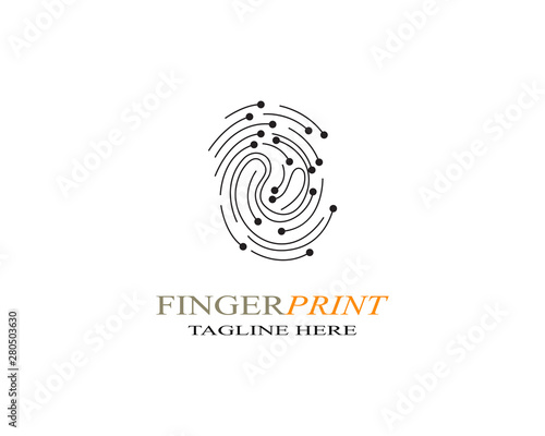 Fingerprint logo template vector icon