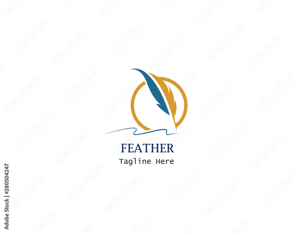 Obraz premium Feather logo template vector illustration