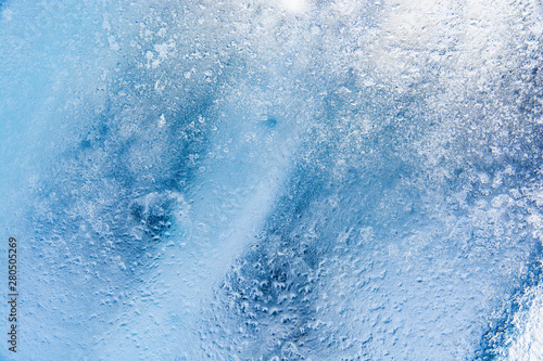 The texture of the ice. The frozen water.Winter background 
