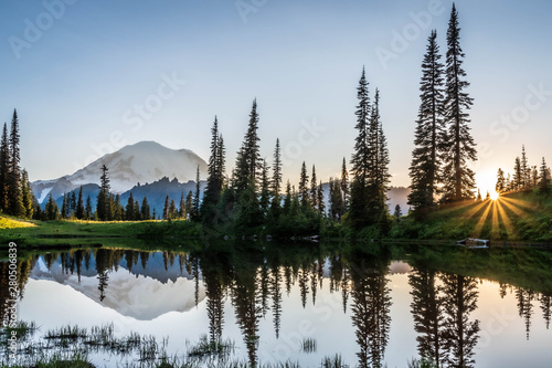 Mt Rainier and Tipsoo Lake