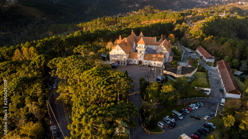 Campos do Jordao, Sao Paulo, May 20, 2019: Official winter residence of the Governor of the State of Sao Paulo. It is located in Alto da Boa Vista, in the city of Campos do Jordão.