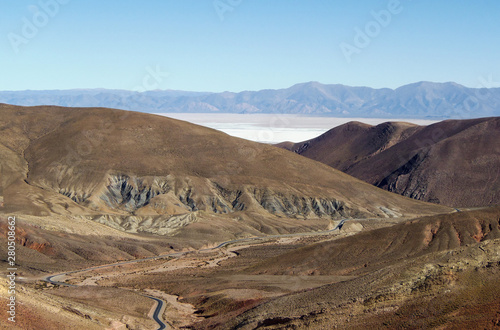 Landscape of northern Argentina, Jujuy Province, Humahuaca. Salinas Grandes