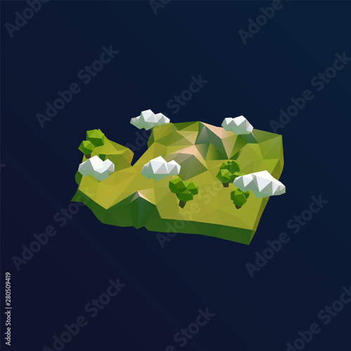 Washington Vector Low Poly 3D Cartoon Map