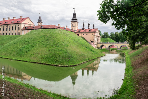Moat around Nesvizh Radziwill Castle complex in Belarus