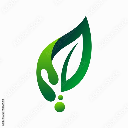 leaf logo that forms water droplets