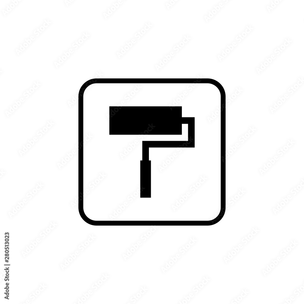 Paint icon. Paint brush icon. Paint roller icon Paint icon. Paint brush icon. Paint roller icon