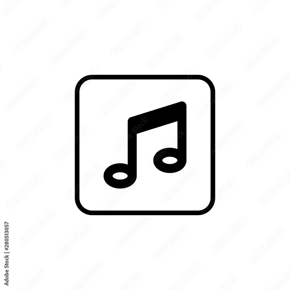 Music icon vector, Melody, song, note, sound, audio sign Isolated on white background. Music icon vector, Melody, song, note, sound, audio sign Isolated on white background.