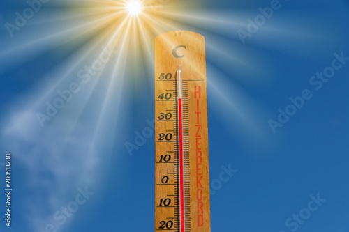 Sommer, Thermometer und Hitzerekord