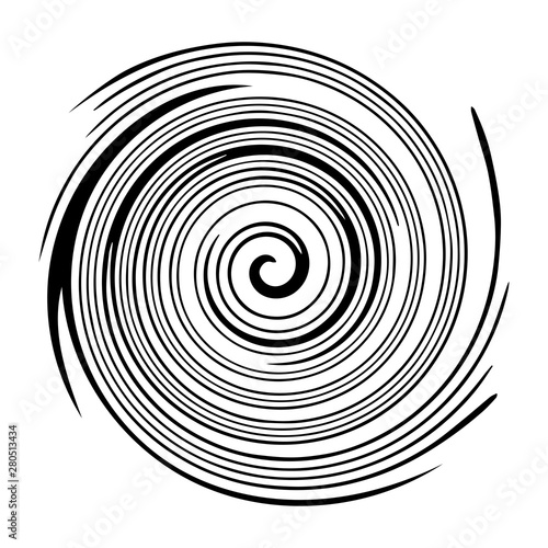 Circular twisted swirl Isolated on white background