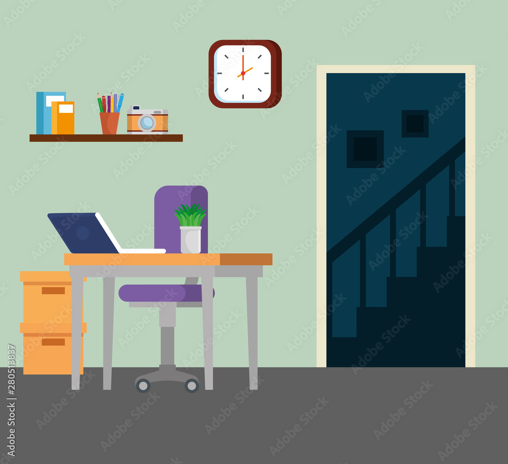 laptop with desk and chair with books data laptop with desk and chair with books data