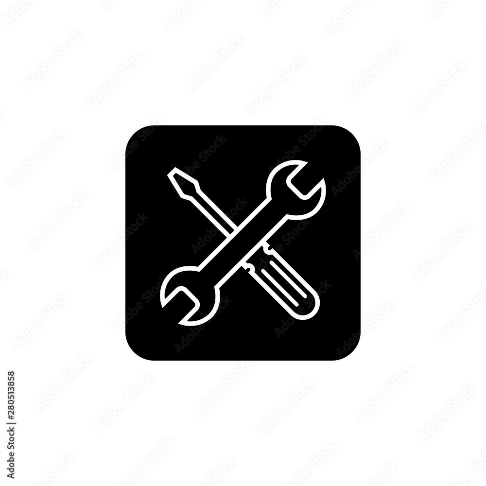 Repair icon. Wrench and screwdriver icon. Settings icon isolated Repair icon. Wrench and screwdriver icon. Settings icon isolated