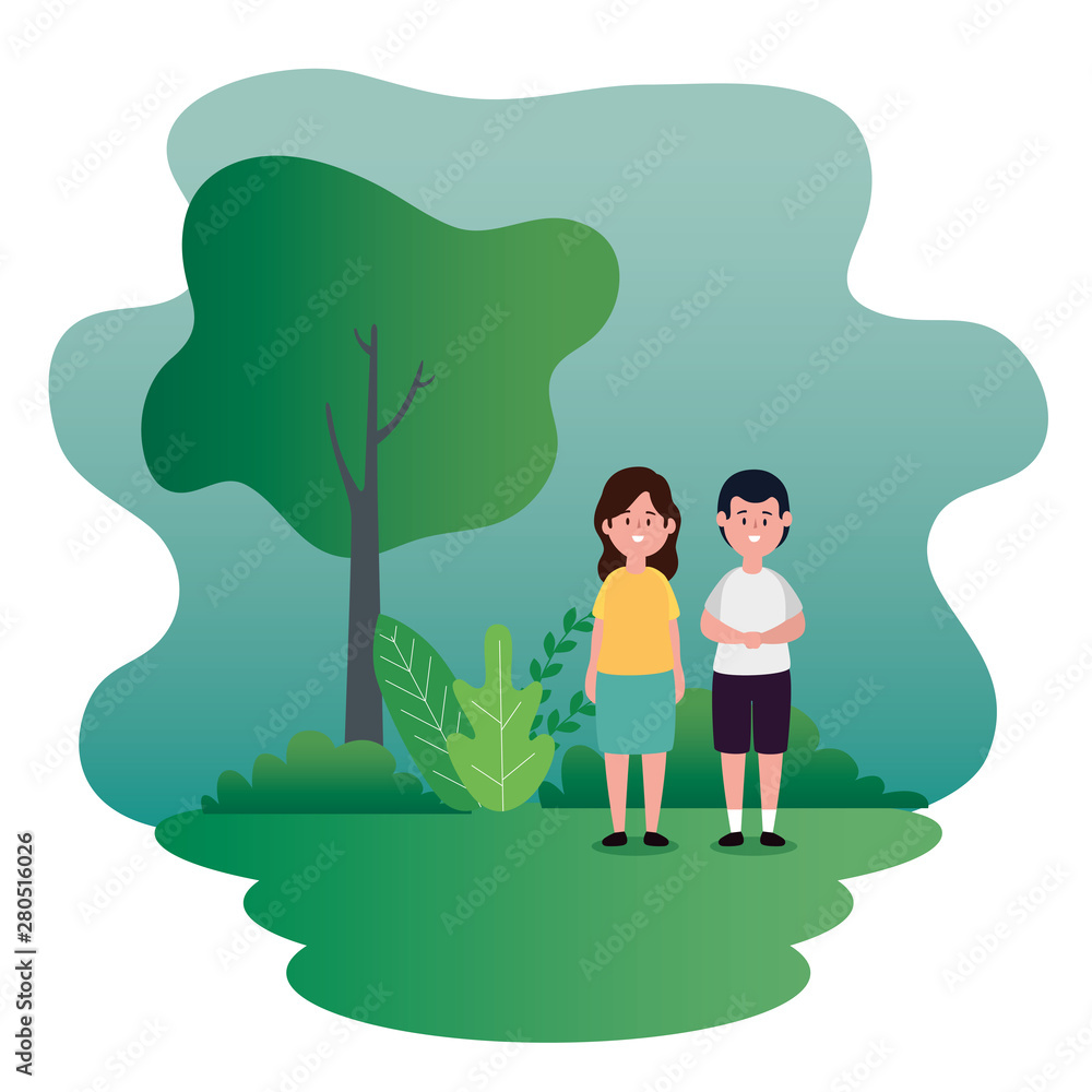 girl and boy children with casual clothes girl and boy children with casual clothes