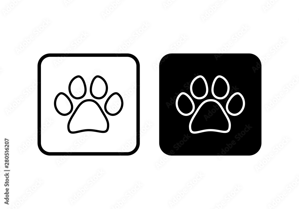 Paw icon vector. Paw Print icon