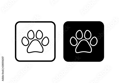 Paw icon vector. Paw Print icon