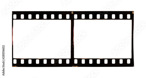 35mm film strip isolated on background photo