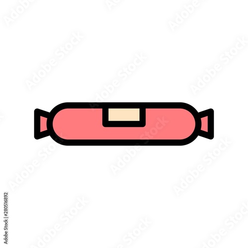 food editable outline icon of meat piece seafood in filled design .