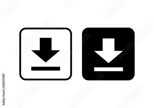 Download icon on white background. Downloading vector icon