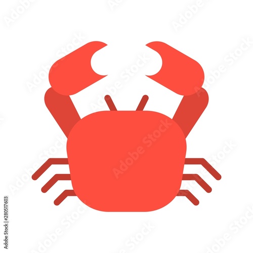 seafood crab healthy food in flat design icon.