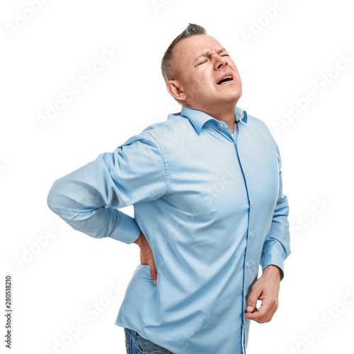 Handsome middle-aged man su...
