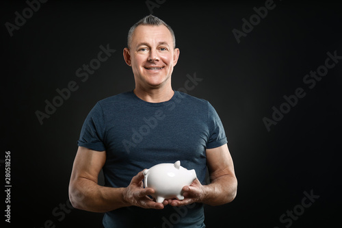 Handsome middle-aged man wi...
