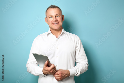 Handsome middle-aged man wi...