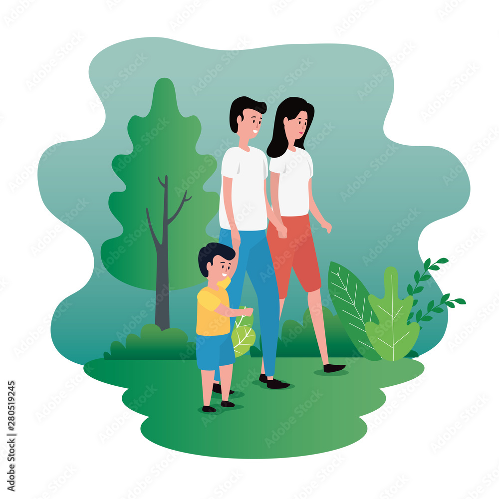 woman and man couple with their son and hairstyle woman and man couple with their son and hairstyle