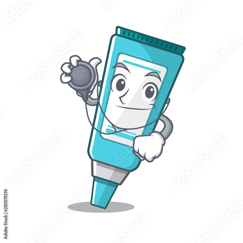 Doctor ointment placed in the cartoon sink