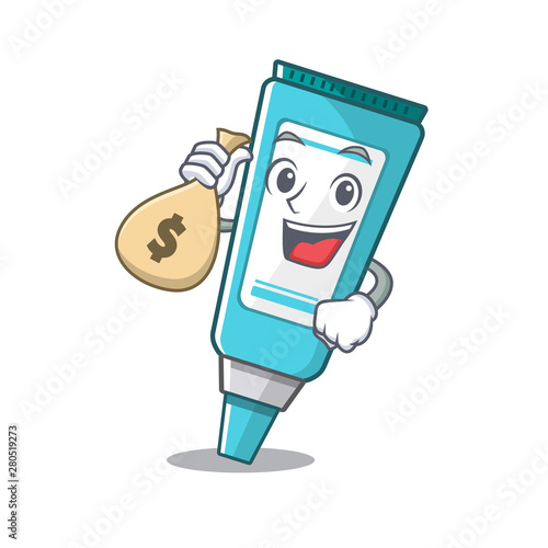With money bag ointment placed in the cartoon sink