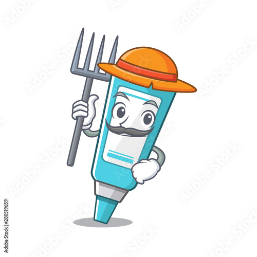 Farmer ointment placed in the cartoon sink