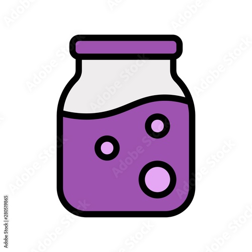 Marmalade Glass Jar food container flat icon editable outline