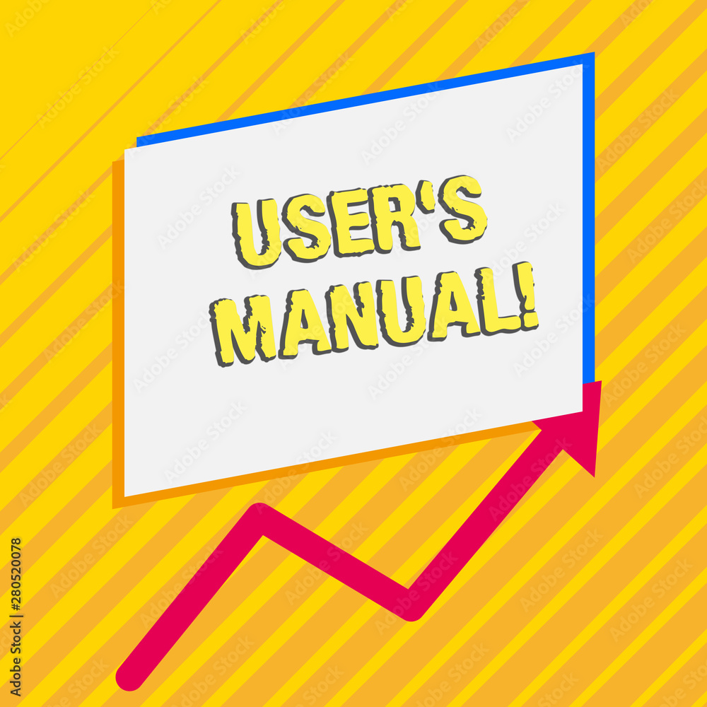 Handwriting text User S Is Manual. Conceptual photo Contains all essential information of the product Irregular edging arrow line on the bottom of parallelogram blank papers Handwriting text User S Is Manual. Conceptual photo Contains all essential information of the product Irregular edging arrow line on the bottom of parallelogram blank papers