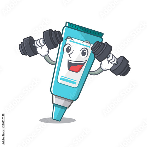 Fitness ointment placed in the cartoon sink
