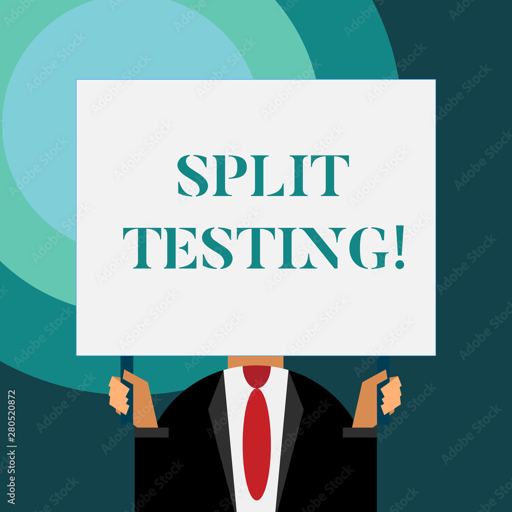 Writing note showing Split Testing. Business concept for issuing the traffic of a website between two different URLs Writing note showing Split Testing. Business concept for issuing the traffic of a website between two different URLs
