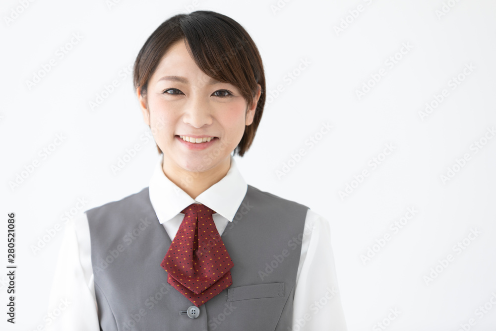 制服を着た笑顔のビジネスウーマン 制服を着た笑顔のビジネスウーマン