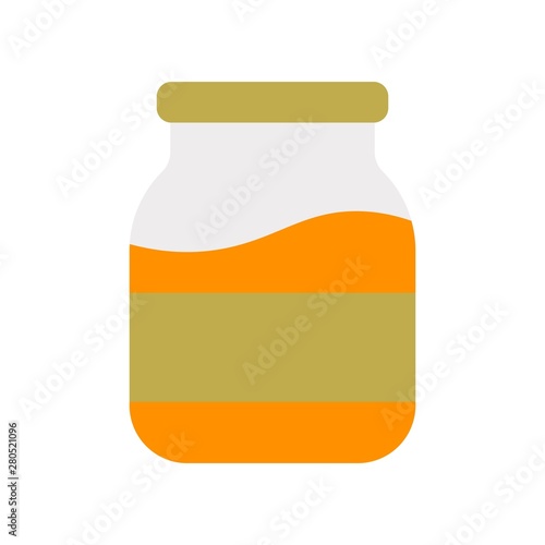 honey storage container processed food flat design icon.