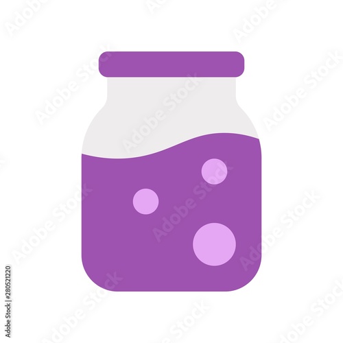 jam storage container processed food flat design icon.