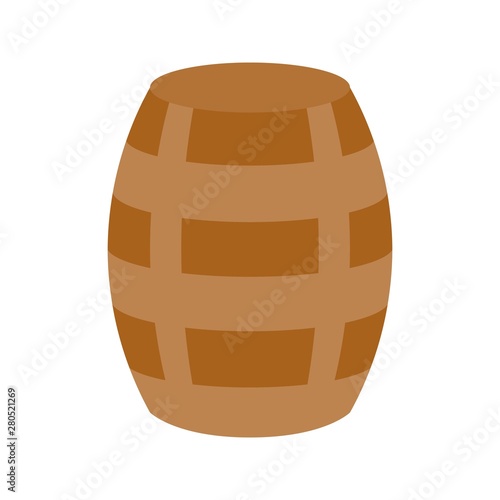 wooden storage container processed food flat design icon.