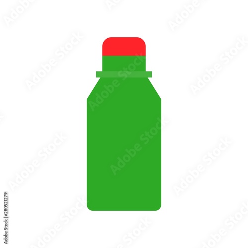 glass water bottle processed food flat design icon.