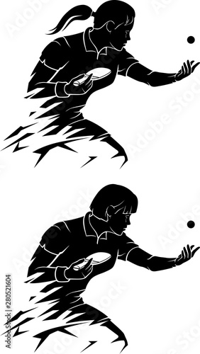 Abstract Female Table Tennis Service