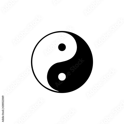 Vector yin and yang sign, symbol related to chinese philosophy and culture, concept of balance and dualism. photo