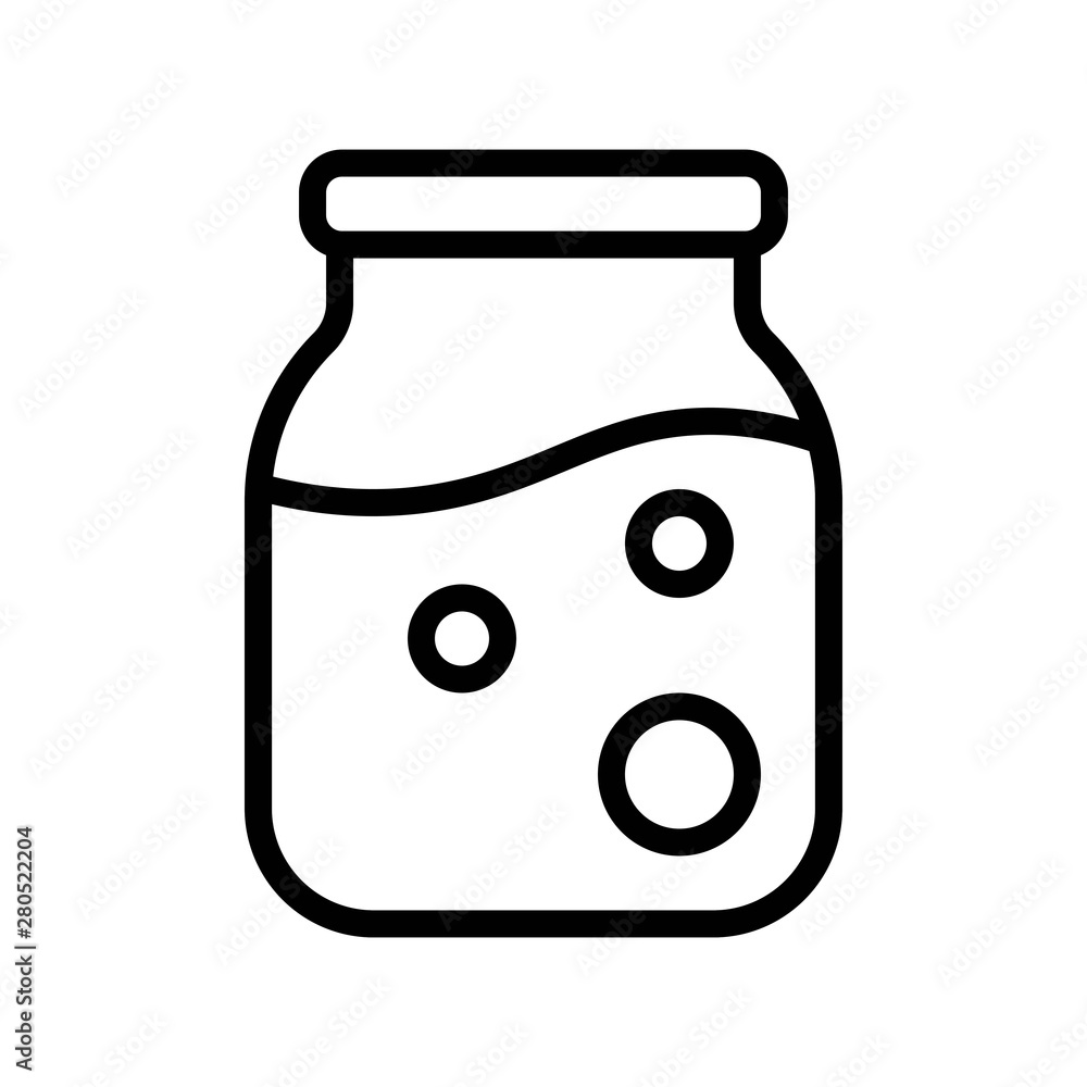 jam storage container processed food editable outline icon. jam storage container processed food editable outline icon.