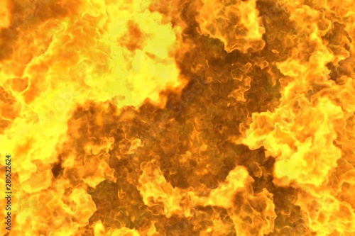 mystic fiery explosion abstract background or texture - fire 3D illustration
