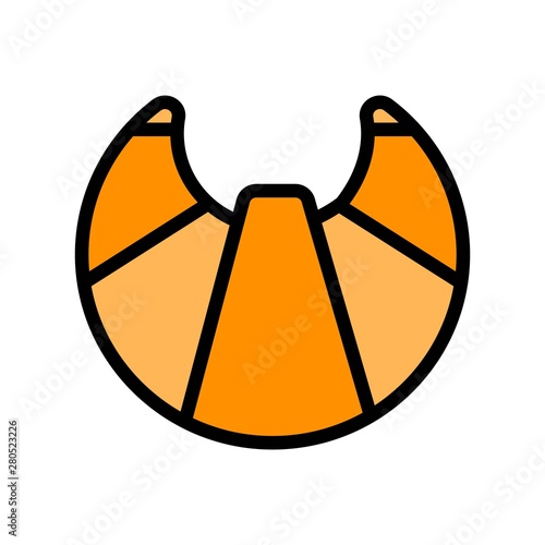 bakery food croissant bread editable outline icon.
