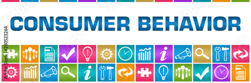 Consumer Behavior Colorful Box Grid Business Symbols 