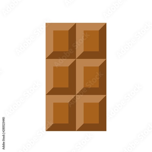 sweet delicious dark chocolate bar   food flat design icon.