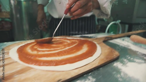 Making original italian style at the small business pizza shop