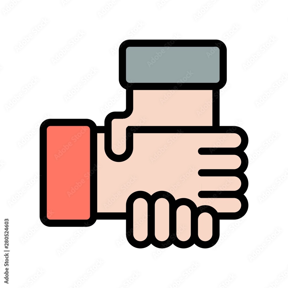 Shaking hands flat icon editable outline in business deal about investment Shaking hands flat icon editable outline in business deal about investment