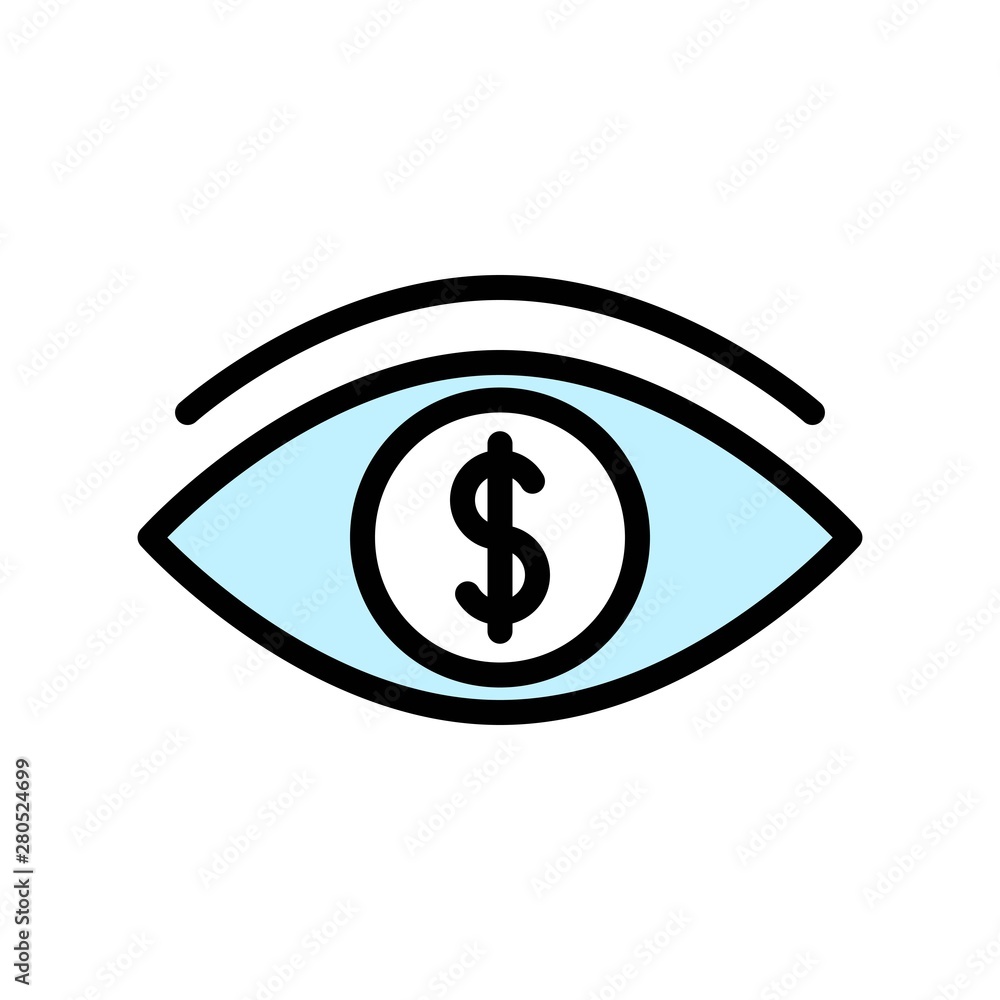eye money flat icon editable outline in business and finance eye money flat icon editable outline in business and finance